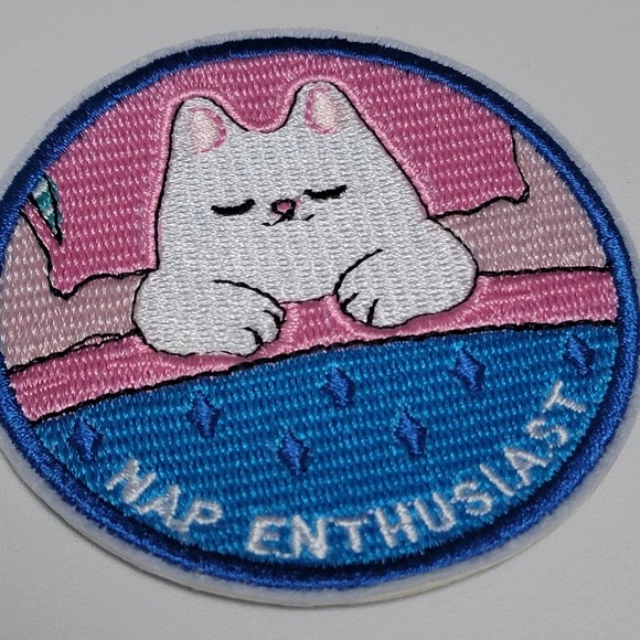 VTG Iron On Patch. Nap Enthusiast Cat, 3" - Picture 2 of 6